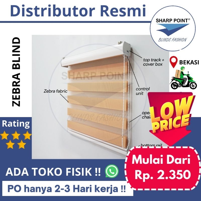 Zebra Blind Dimout , Blackout, Rainbow Blind, Roller Blind Double Layer