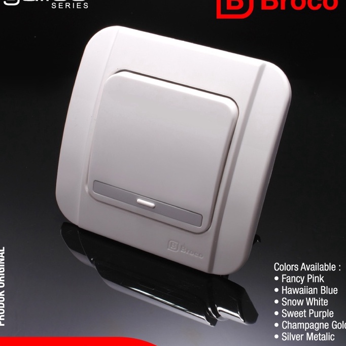 KP8 Saklar Single Hotel Broco Galleo  Saklar Engkel Broco Galleo Tukar 2 ARAH  G163