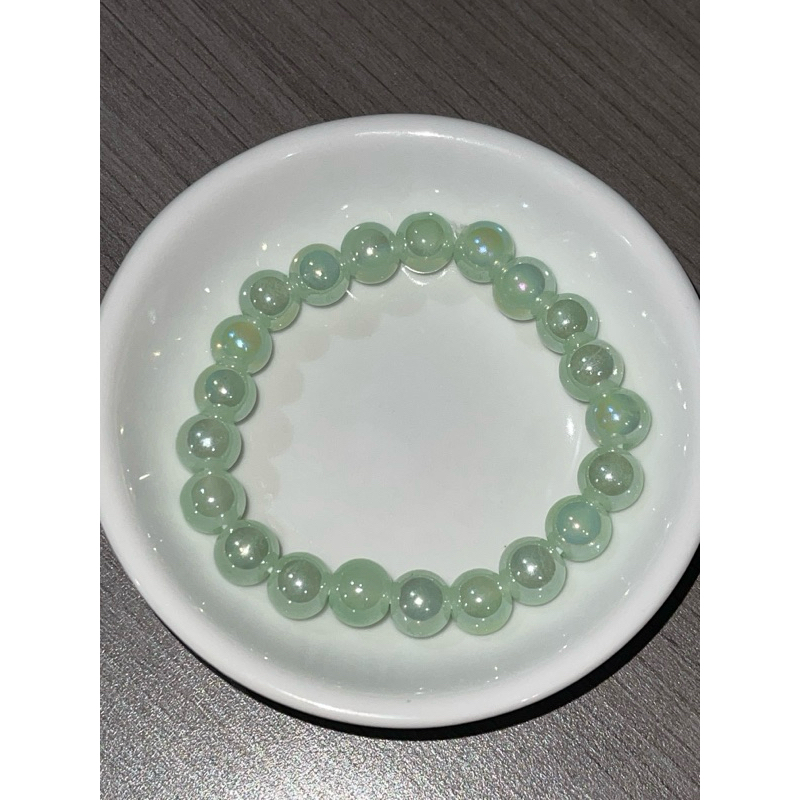 gelang batu crystal hijau muda 10mm