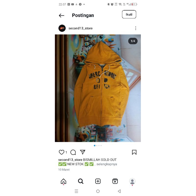 HOODIE ABERCROMBIE KUNING