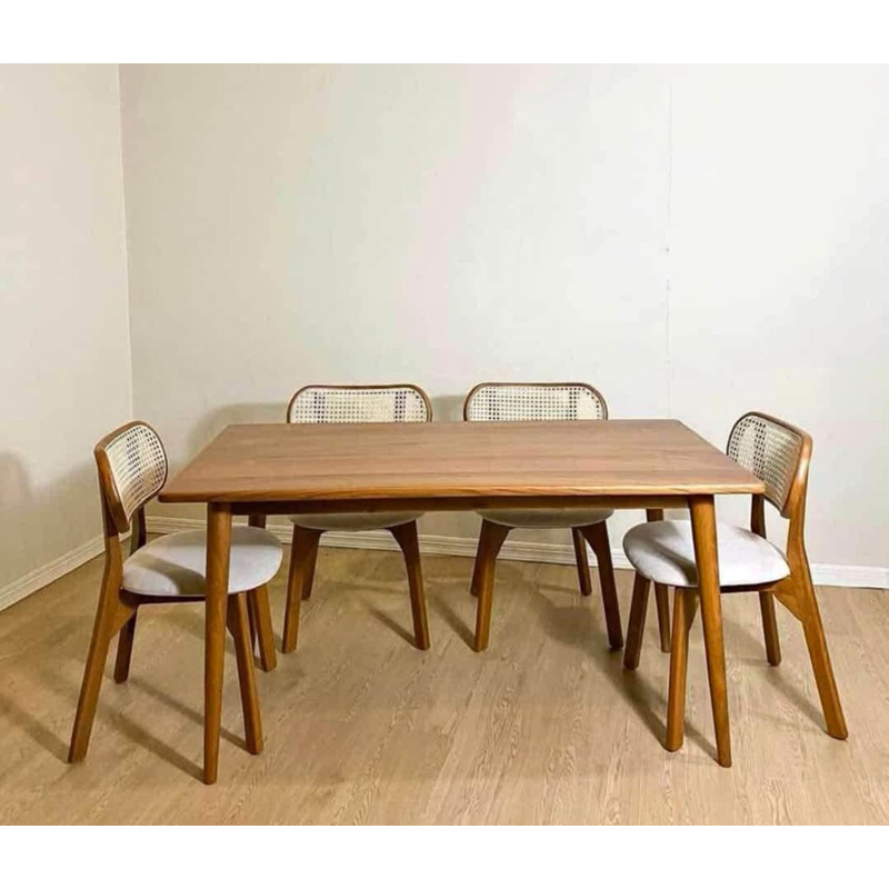 meja makan set kursi 4 meja makan kursi rotan