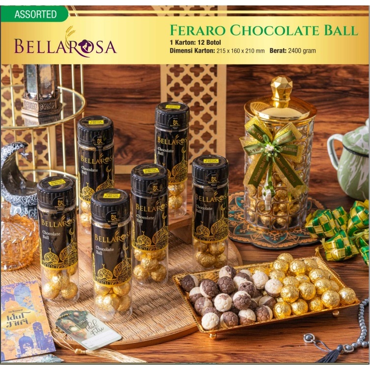 

1 DUS (ISI 12PCS) Parsel Kue Hampers Lebaran Bellarosa Murah Meriah - FERARO CHOCOLATE BALL