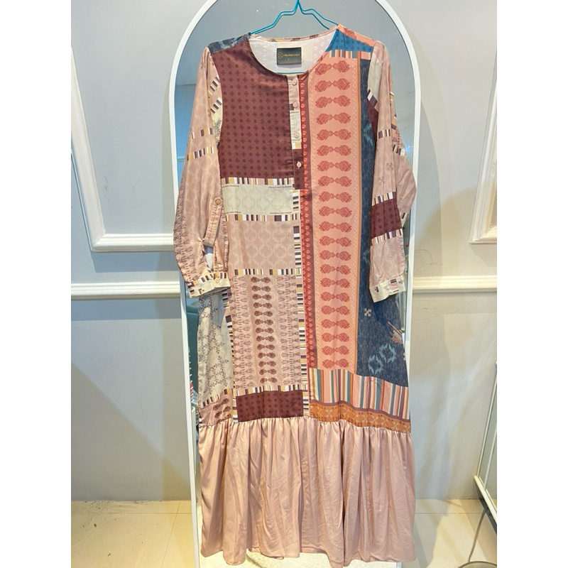 Preloved Ria miranda x cottonink studio dress, size L // Dress gamis muslim sarimbit raya wearing kl