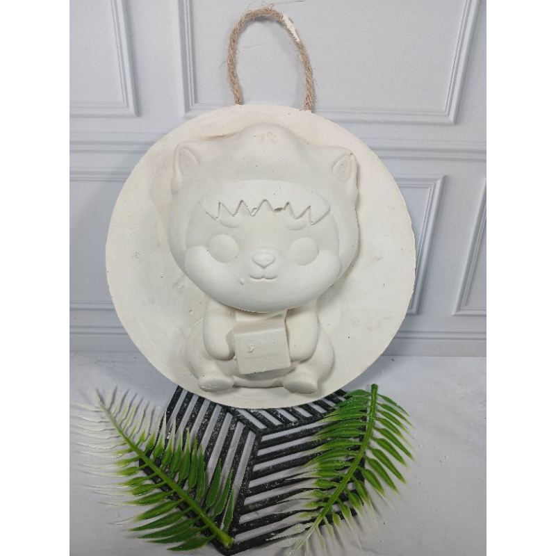 hiasan dinding gypsum karakter 3D shiba