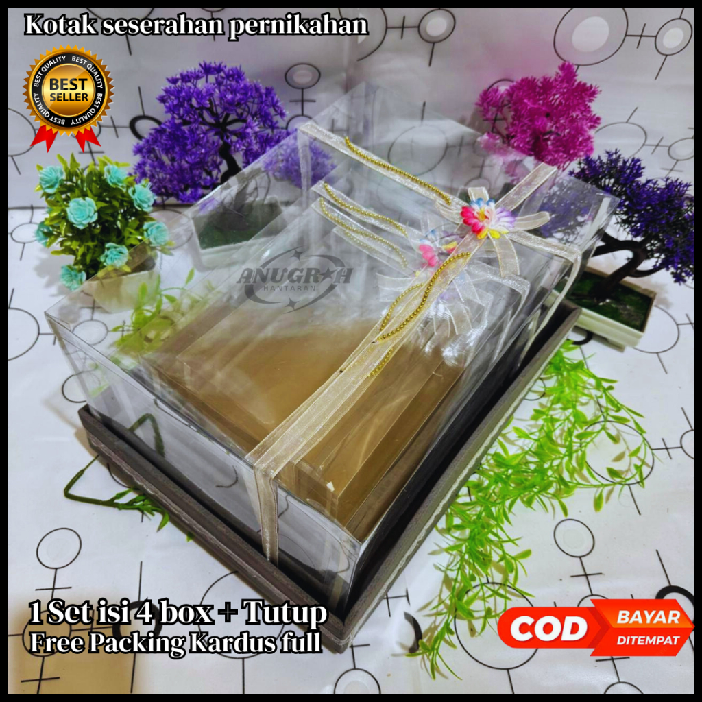 

Anugrah Kotak Seserahan Pernikahan Set Lengkap Isi 4 Box Hantaran Parcel Kotak Mika