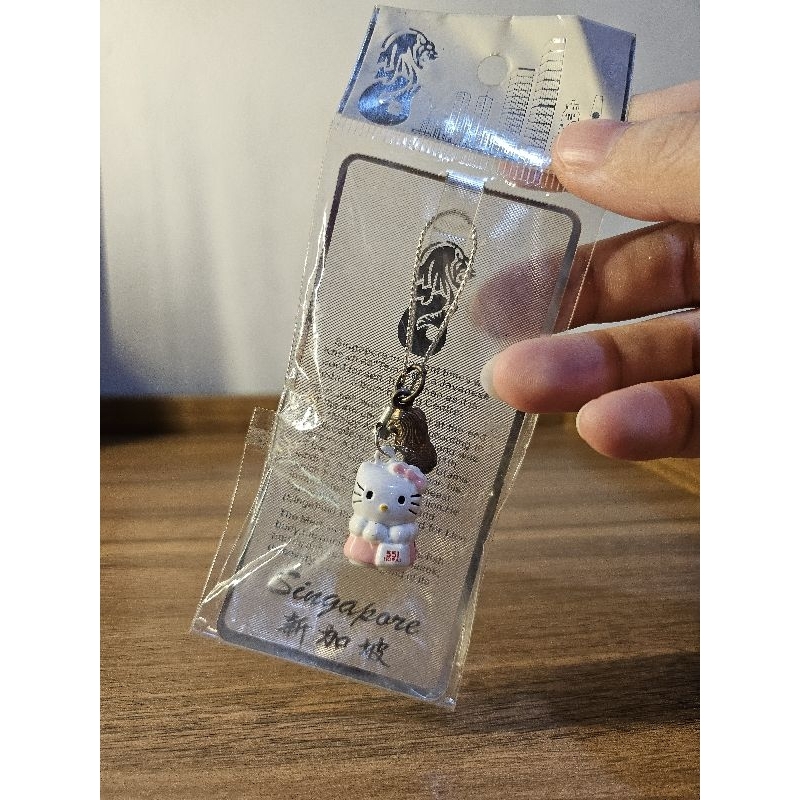 Gantungan handphone hellokitty Merlion Singapore kerincing - cewek jepang kimono kayu - kucing neko 