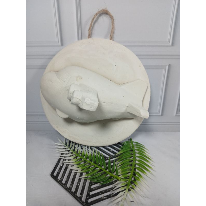 hiasan dinding gypsum karakter 3D pesawat