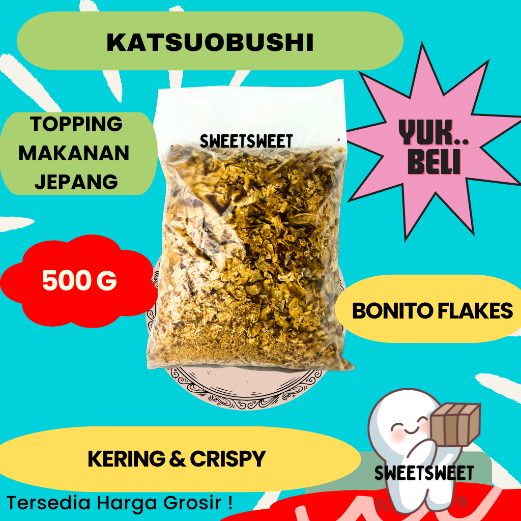 

Sweetsweet Katsuobushi Bonito Flakes 500 g | Dashi Takoyaki Okonomiyaki {Bisa COD dan Grosir}