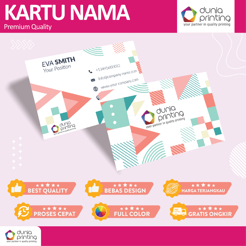 

1 sisi Kartu Nama Laminating - Name Card Laminating