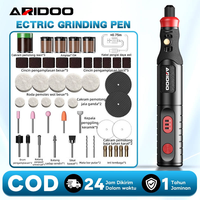 ARIDOO Bor Mini 12V DC 18000 RPM Mini Drill Electric Engraver Grinder Gerinda Electrik Listrik / Pen