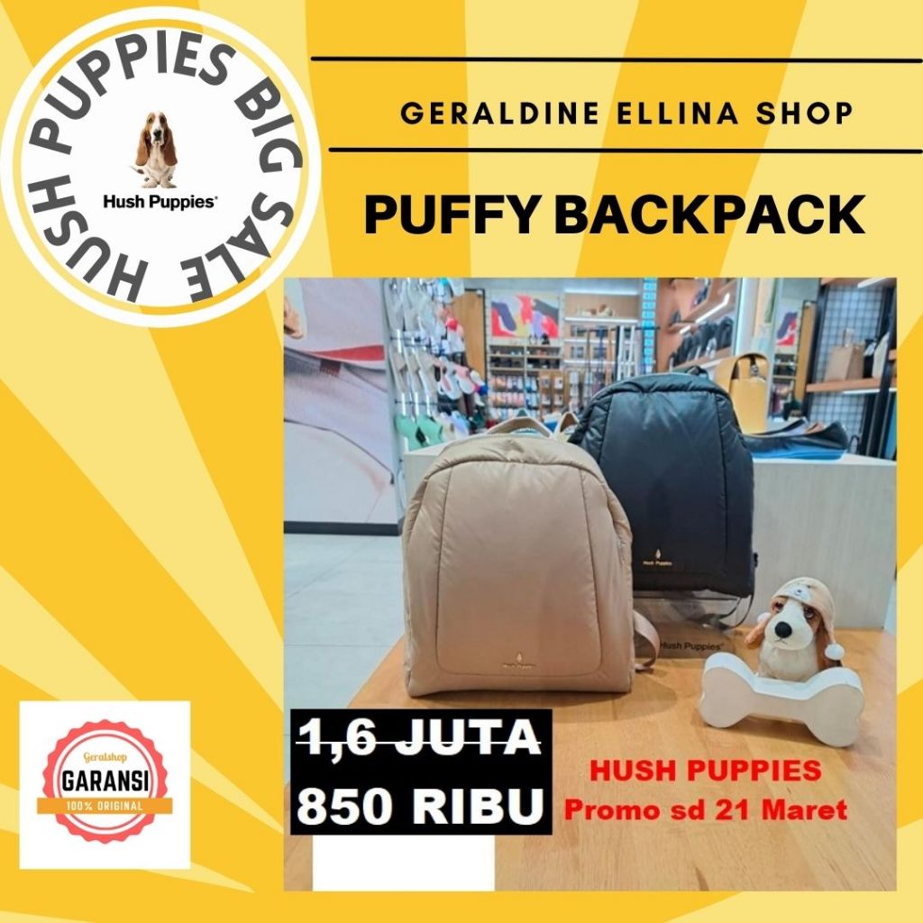Tas backpack wanita sale Hush Puppies original seri PUFFY