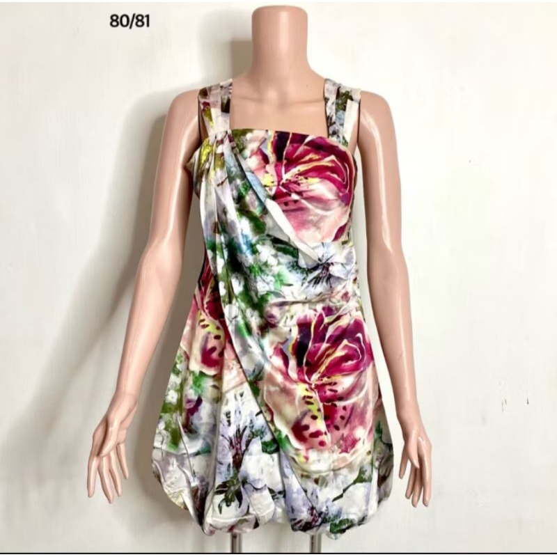 mini dress bunga-bunga pesta / prom night / kondangan / pesta