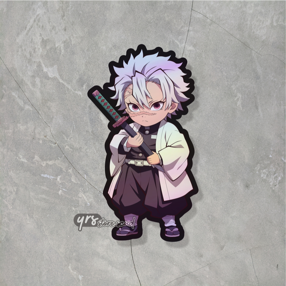

Sticker Anime Hologram Demon Slayer Sanemi Shinazugawa Ukuran +- 7 x 4 cm sticker case hp laptop dll murah anti air