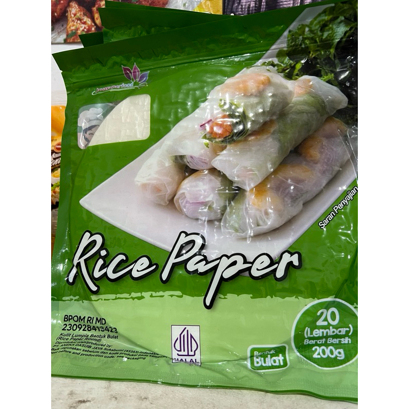 

Rice Paper isi 20 lembar Hijau bulat biru kotak