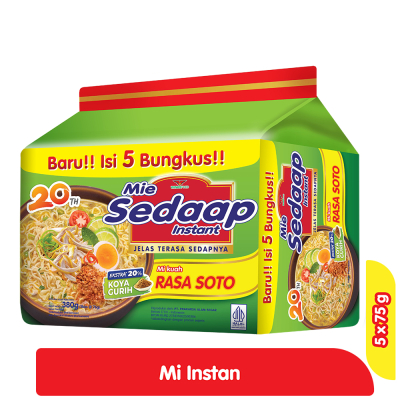 

MIE SEDAAP INSTAN BARU RASA SOTO 75gr ISI 5