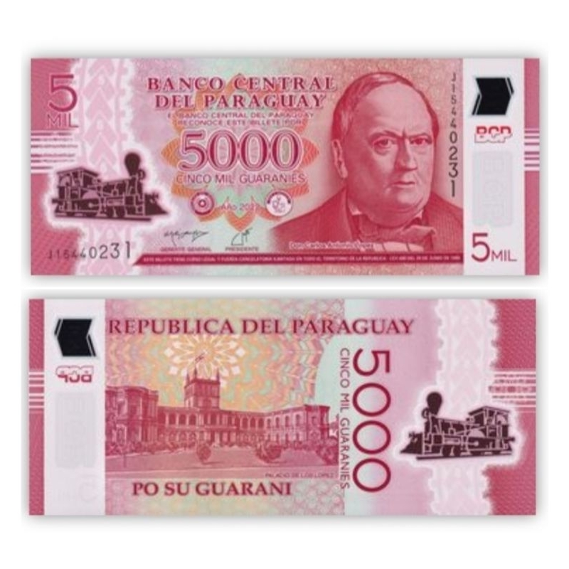 PARAGUAY 5000 POLYMER UANG ASING