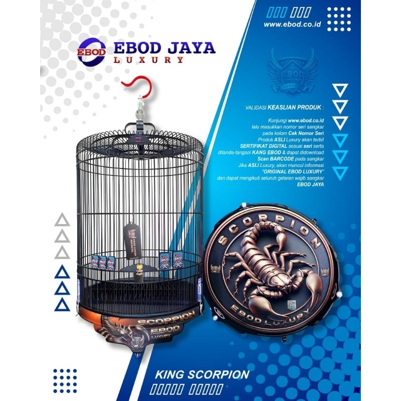 Sangkar murai pvc no 2 Ebod Jaya Luxury King Scorpion murai decal