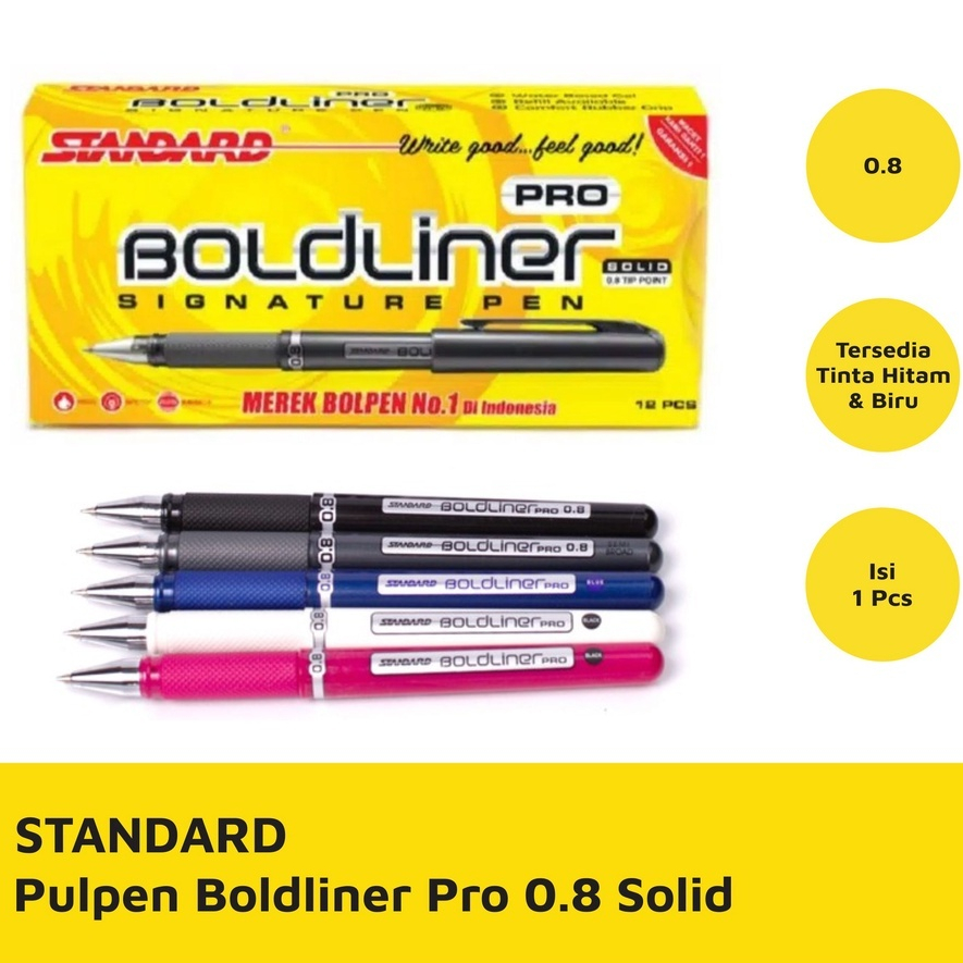 

PULPEN STANDARD BOLDLINER PRO 0.8 STANDARD SIGNATURE PEN Bolpen Tanda Tangan