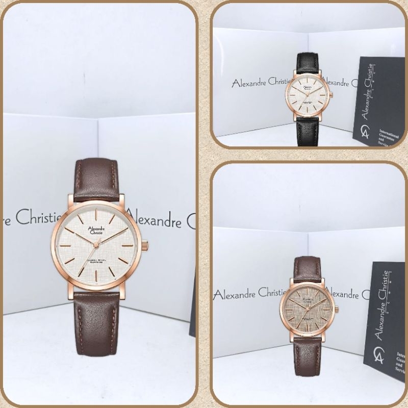 Jam Tangan Wanita Alexandre Christie 8698 AC8698 AC 8698 Tali Kulit