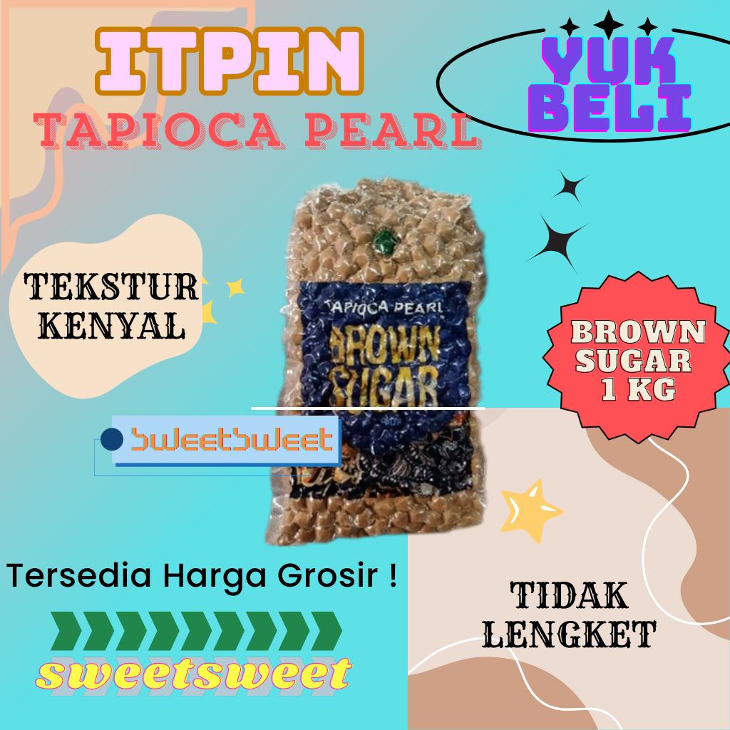 

Sweetsweet Tapioca Pearl Brown Sugar | Bubble Drink | Minuman Boba 1 Kg | Bisa COD dan Grosir