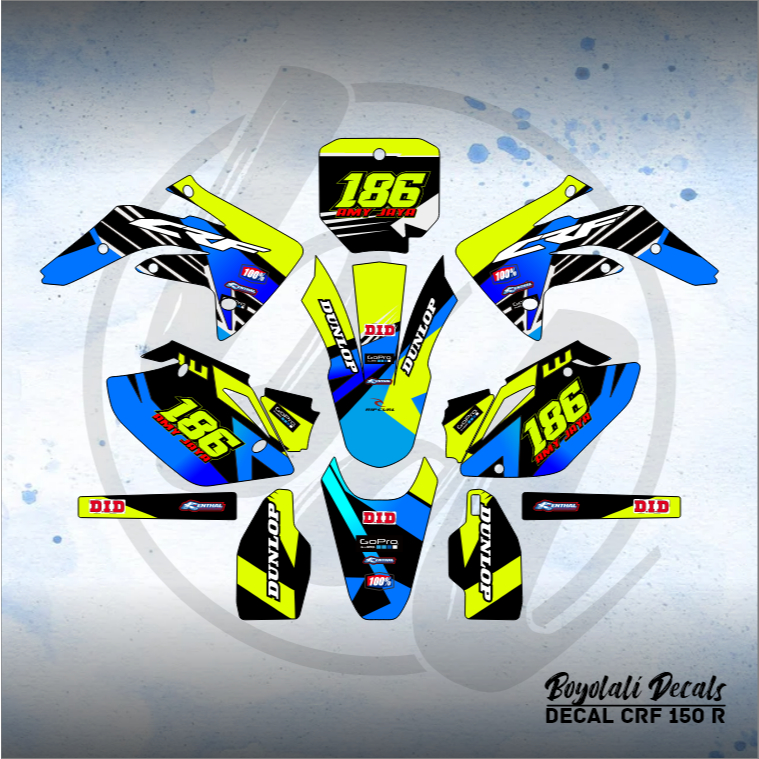 DECAL STICKER CRF 150 R (004) DEKAL STIKER 150R FULLBODY HITAM MERAH KUNING HIJAU BIRU GOLD EMAS PIN