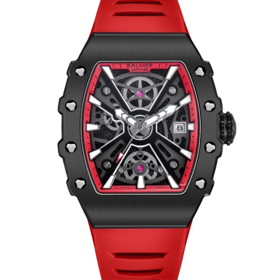 100% original  Jam Tangan Pria Balmer 8836 Automatic Sapphire Glass-Merah