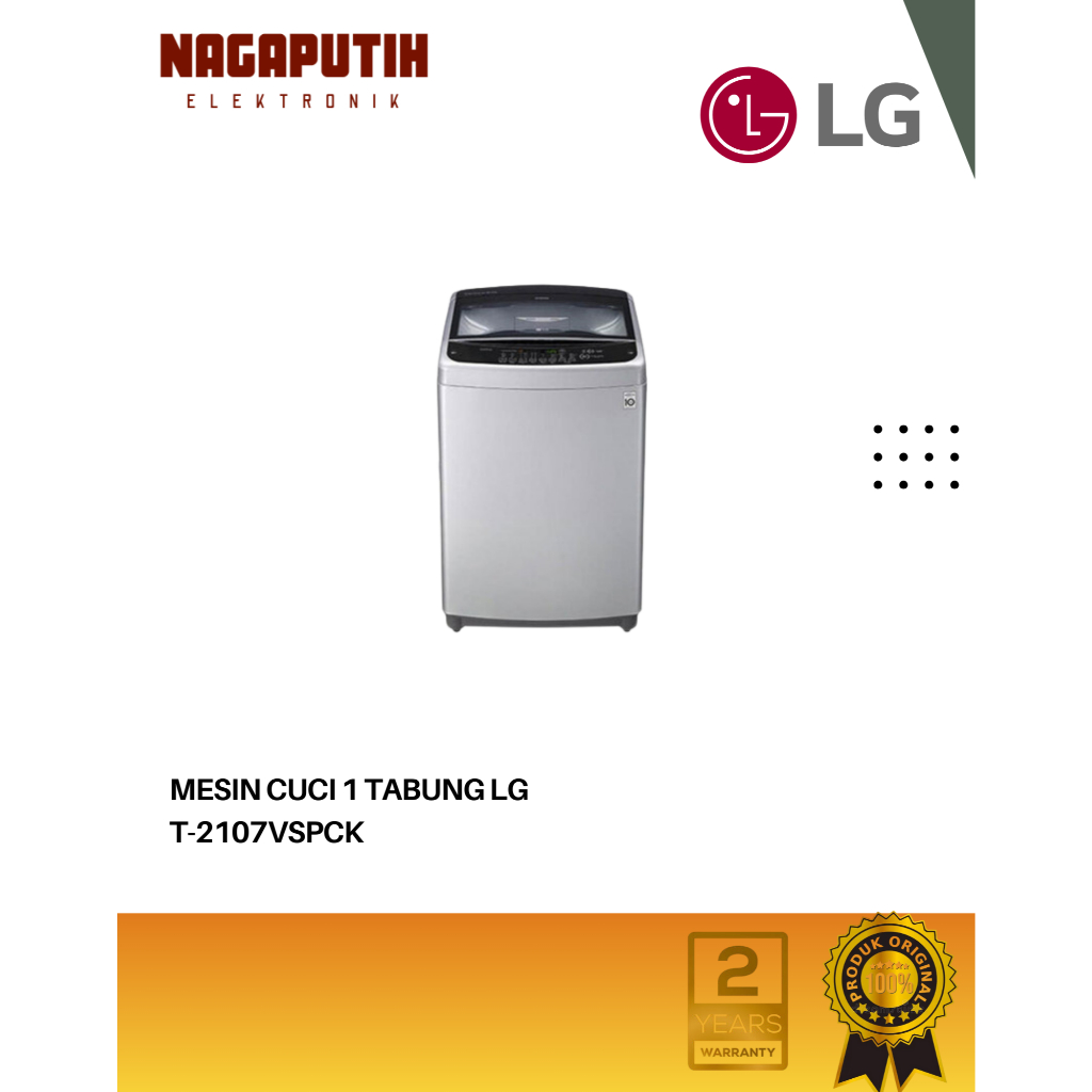 LG MESIN CUCI 7 KG TOP LOADING T-2107VSPCK