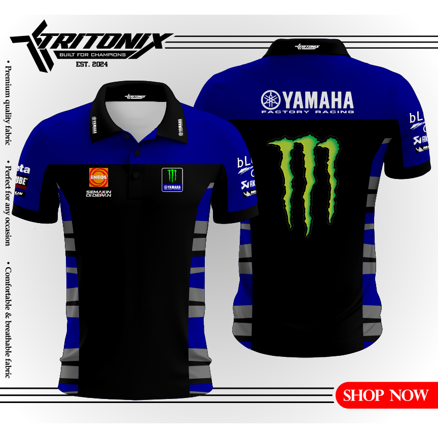 TRITONIX JERSEY MOTOGP YAMAHA / KAOS BALAP / BAJU KERAH FABIO QUARTARARO JERSEY RACING