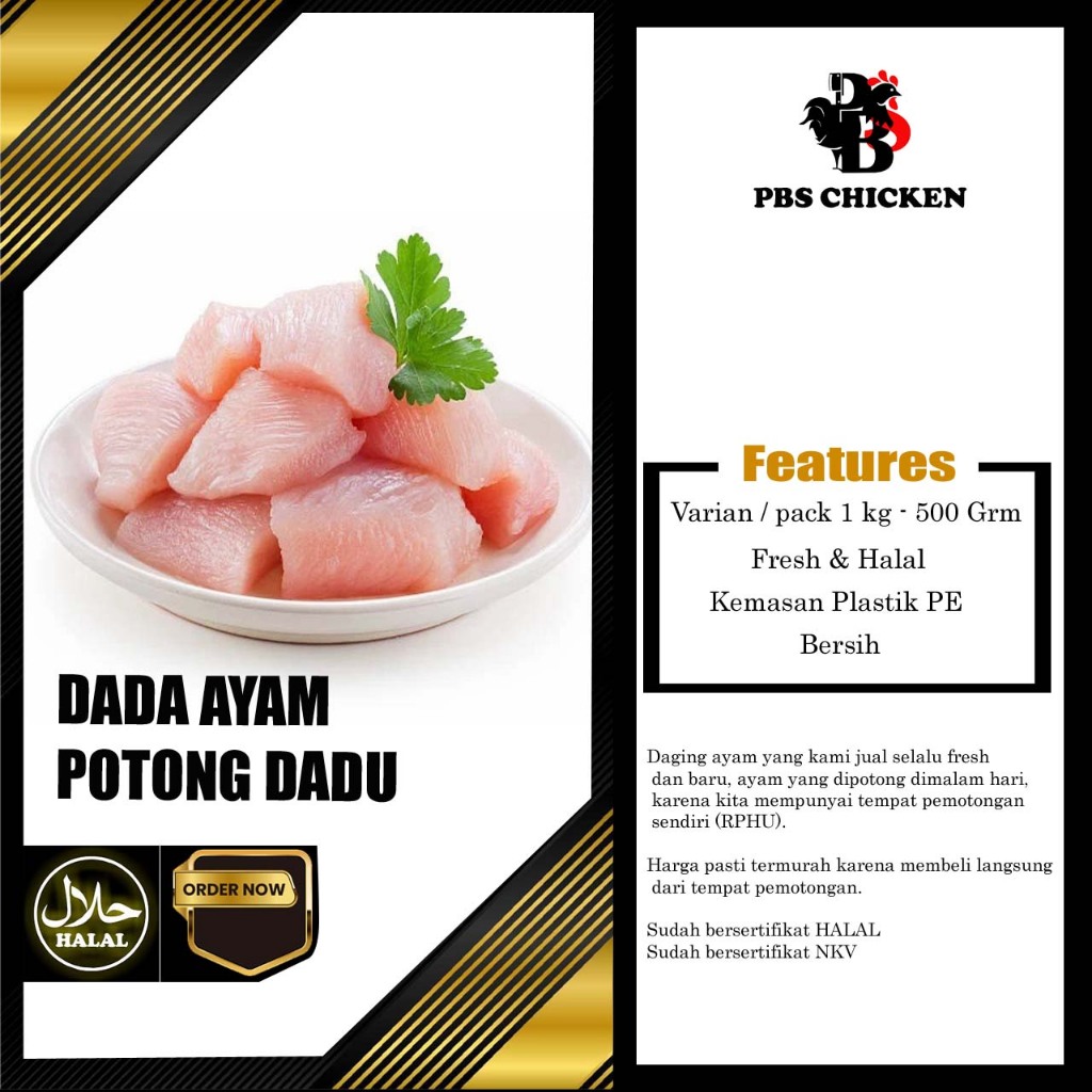 

Dada Ayam Potong Dadu fresh