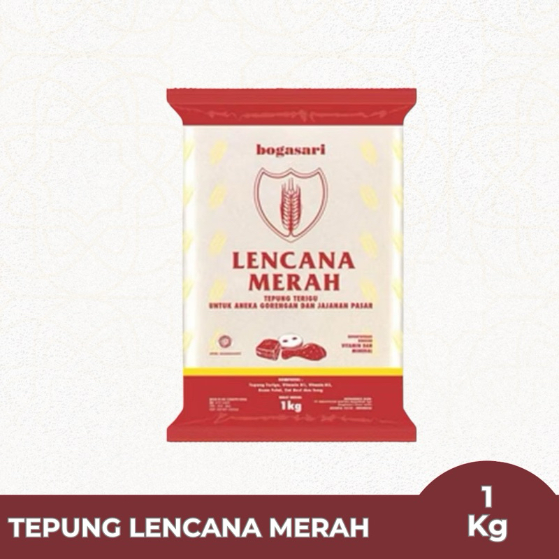 

Tepung Terigu Lencana Merah Bogasari 1 kg Protein Rendah