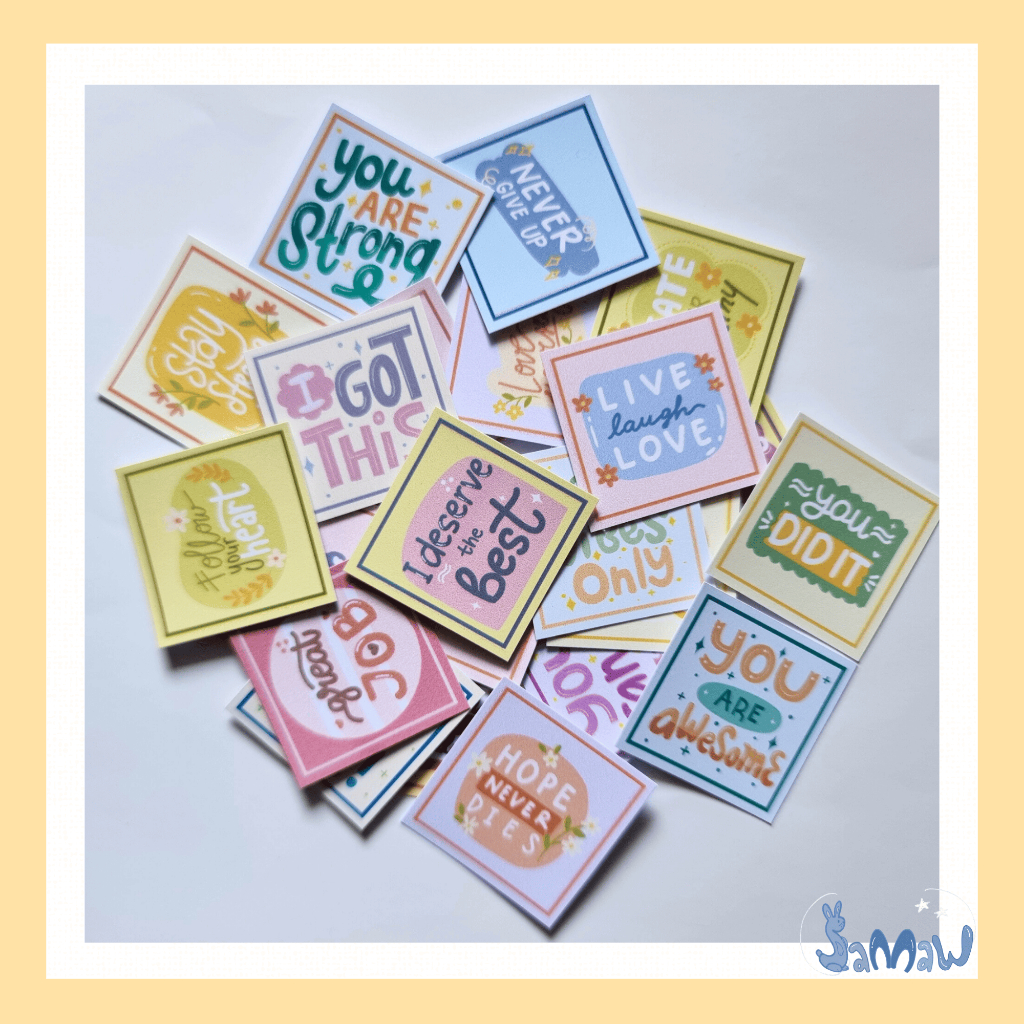 

Stiker Afirmasi | Affirmations | Stiker Jurnal | Self Reward | Stiker Freebies | Pastel Biru Pink Aesthetic | Stiker Dekorasi
