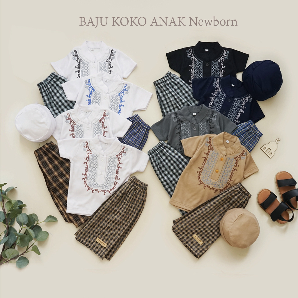 Baju koko sarung baby set koko bayi baju koko aqiqah anak Babyanme