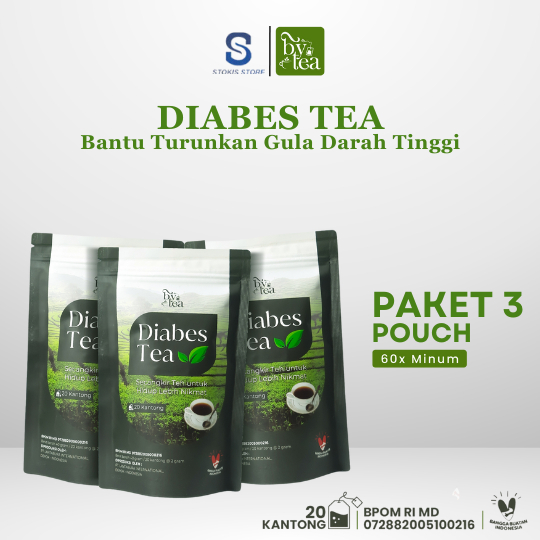 

Paket 3 Pouch Teh Diabetes Bye Tea isi 20 Kantung - Penurun Gula Darah Diabetes Herbal Alami