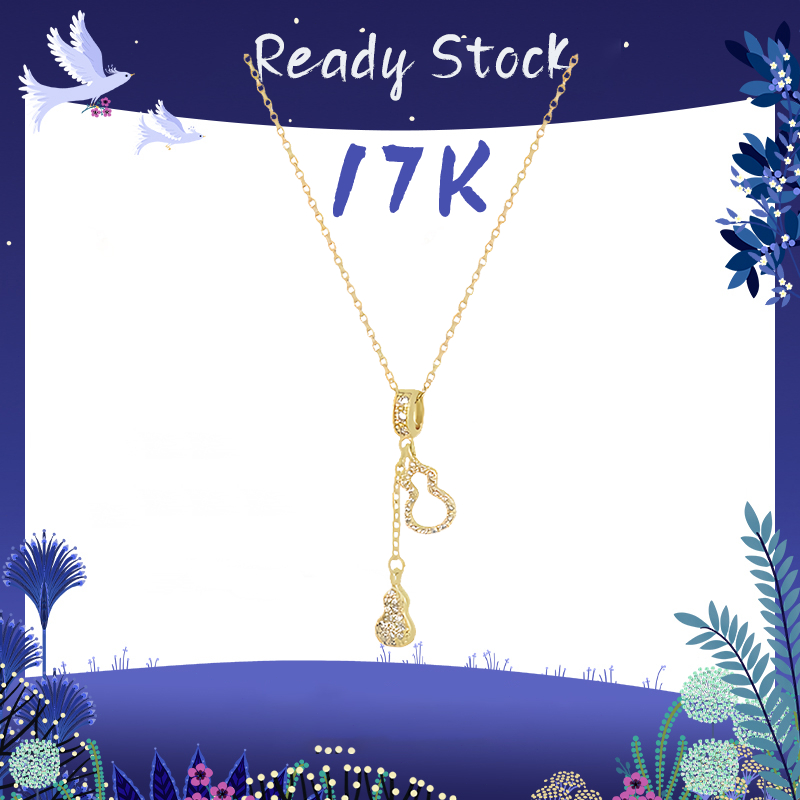 Kalung Liontin Kalung Rantai Tulang Selangka 17K Kalung Emas Labu