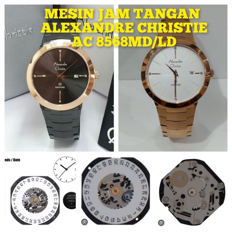 Mesin jam tangan Alexandre Christie AC 8568MD/LD All series Original