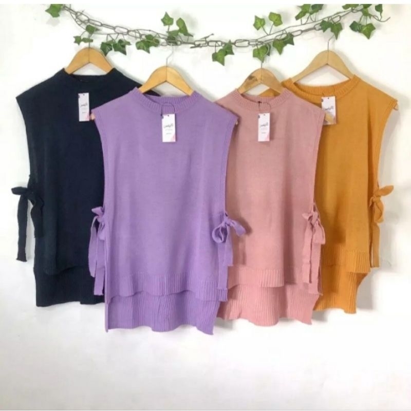 F (F6) OUTER VEST RAJUT TALI PINGGIR /ROMPI RAJUT PREMIUM RAJUT