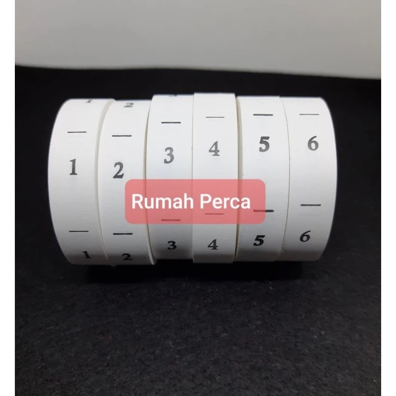LABEL SIZE ANGKA PER ROLL / LABEL BAJU SABLON