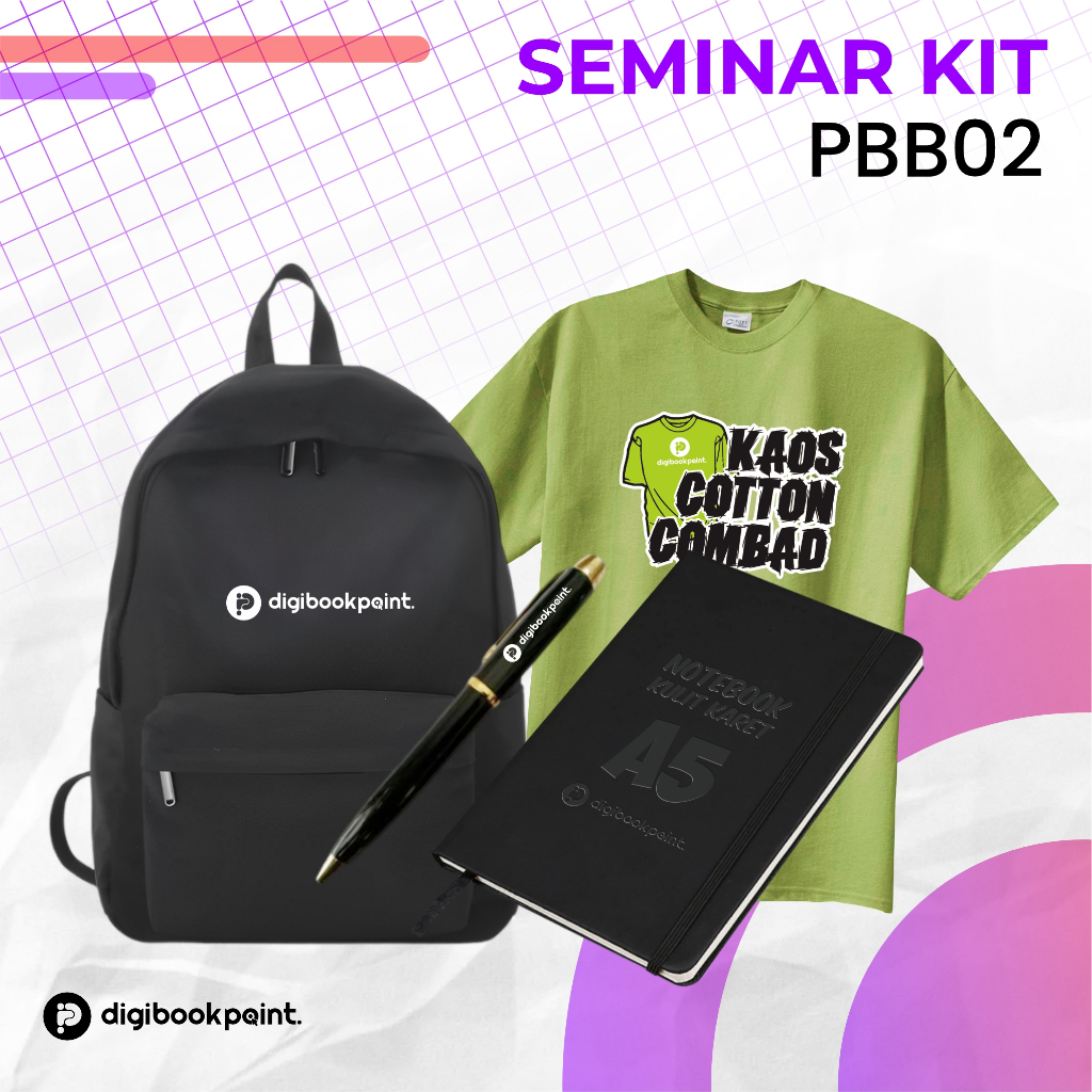 

Seminar Kit Custom | Backpack Cordura, Notebook, Pulpen, Kaos Acara | Custom sesuai design