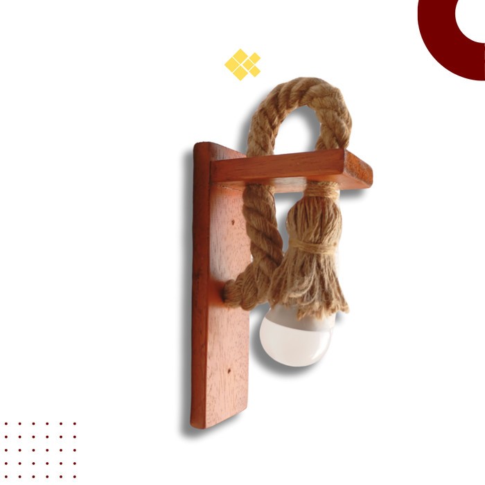 Stand Lampu Dinding Fitting Dekorasi Kayu