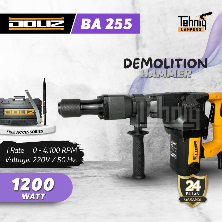 DOLIZ BA255 Demolition Hammer 1200w | Mesin Bor Bobok Beton Doliz BA-255 | Doliz BA 255