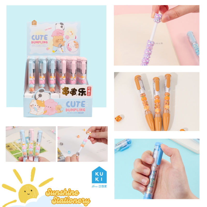 

KUKI Pulpen Cetet Manik-manik Gel Pen 0.5mm Hitam Karakter Imut Lucu