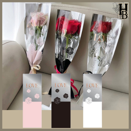 

10 LEMBAR Kertas Pembungkus Buket Satu Bunga Mawar / Cellophane Tangkai Mawar SF35