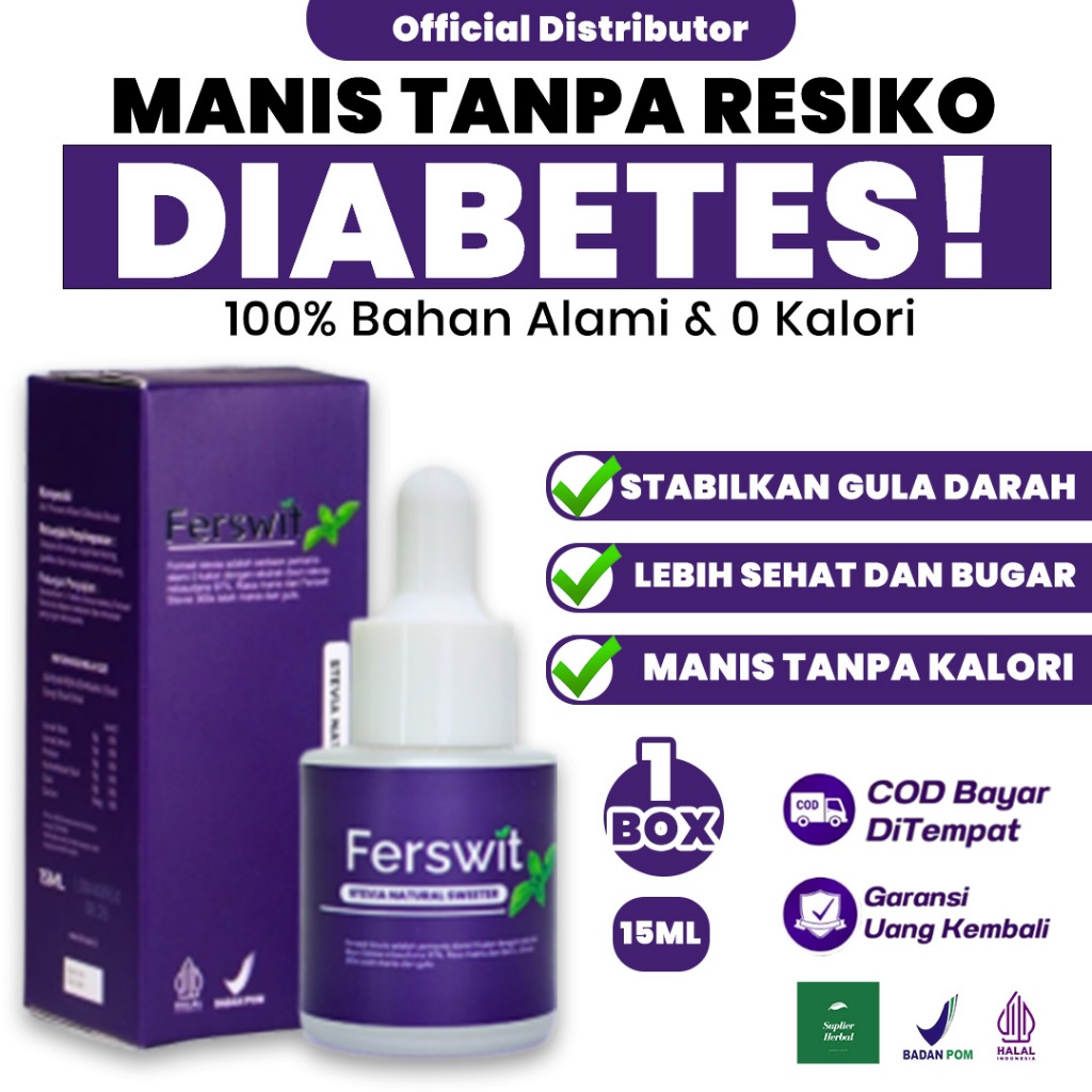 

Ferswit Pemanis Alami Dari Daun Stevia 15ml