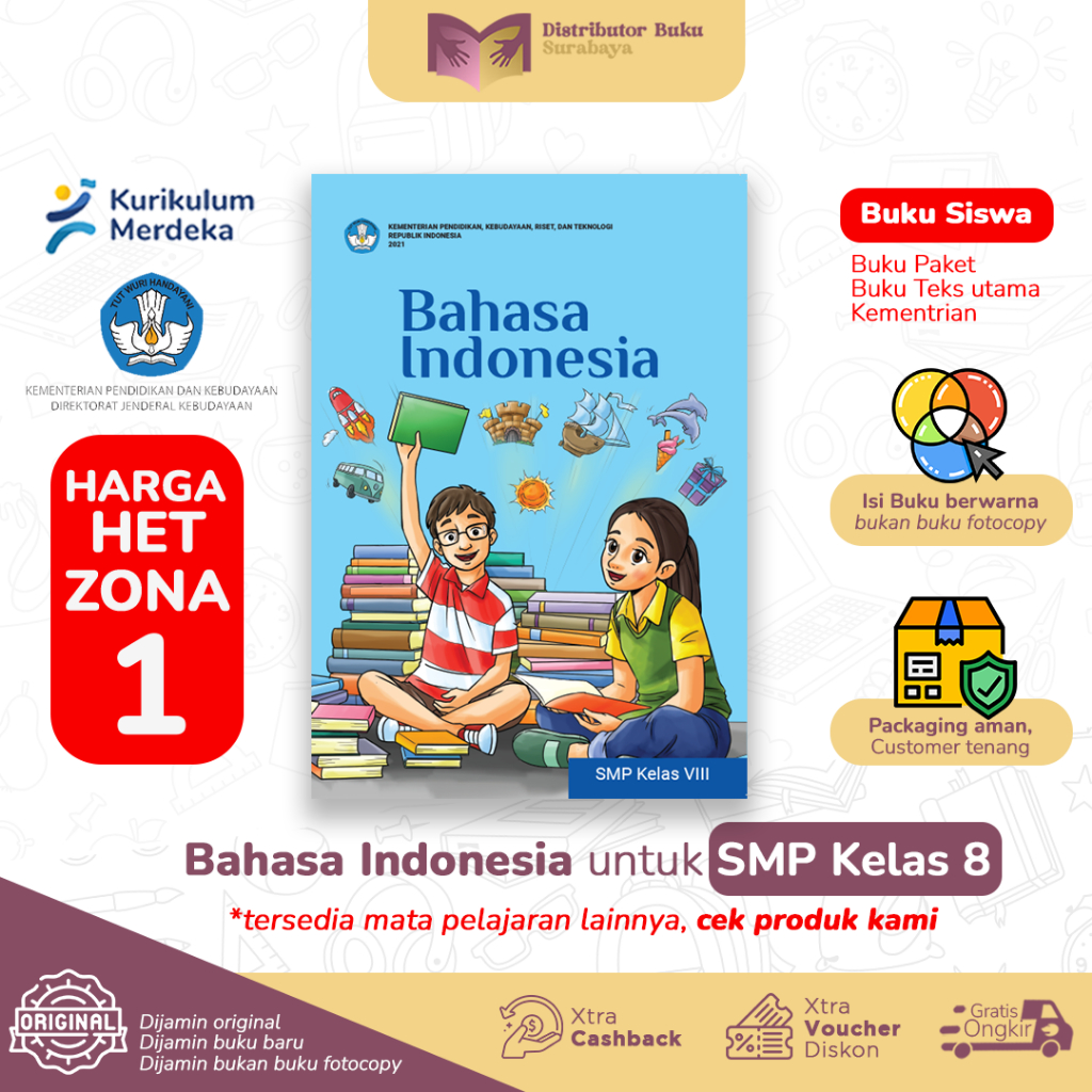 Buku Bahasa Indonesia Kelas 8 SMP - Buku Paket Siswa - Kurikulum Merdeka