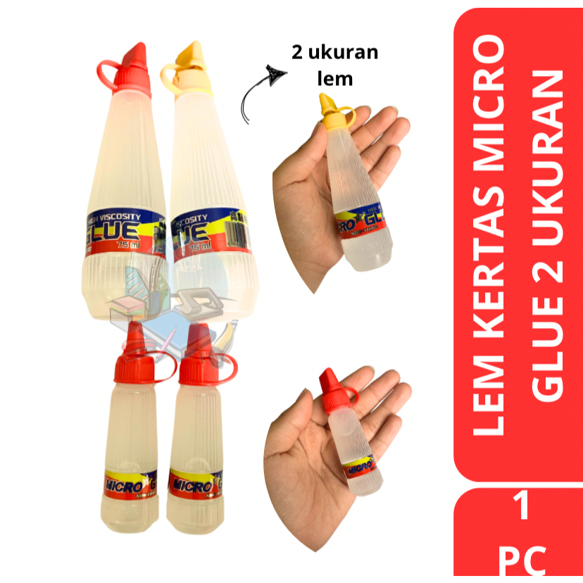 

[1 PC] Lem Kertas Cair / Lem Kertas Lengket Micro Glue Ukuran 25ml Kecil Dan 75ml Besar