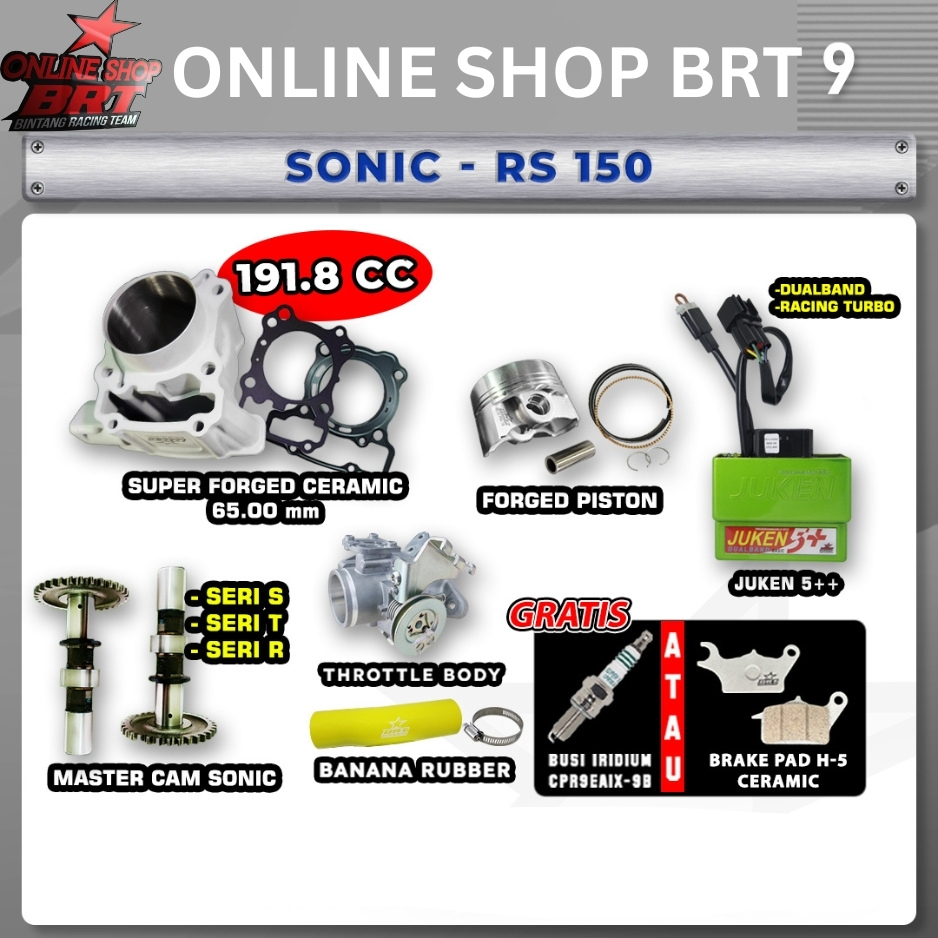 PAKET BORE UP TOURING 9 & 10 BRT SONIC NEW CBR 150 CB 150R SUPRA GTR 150