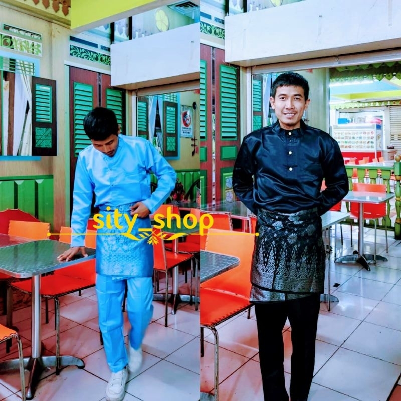 Setelan Pakaian Melayu Pria dewasa Include kain/Lilit pria
