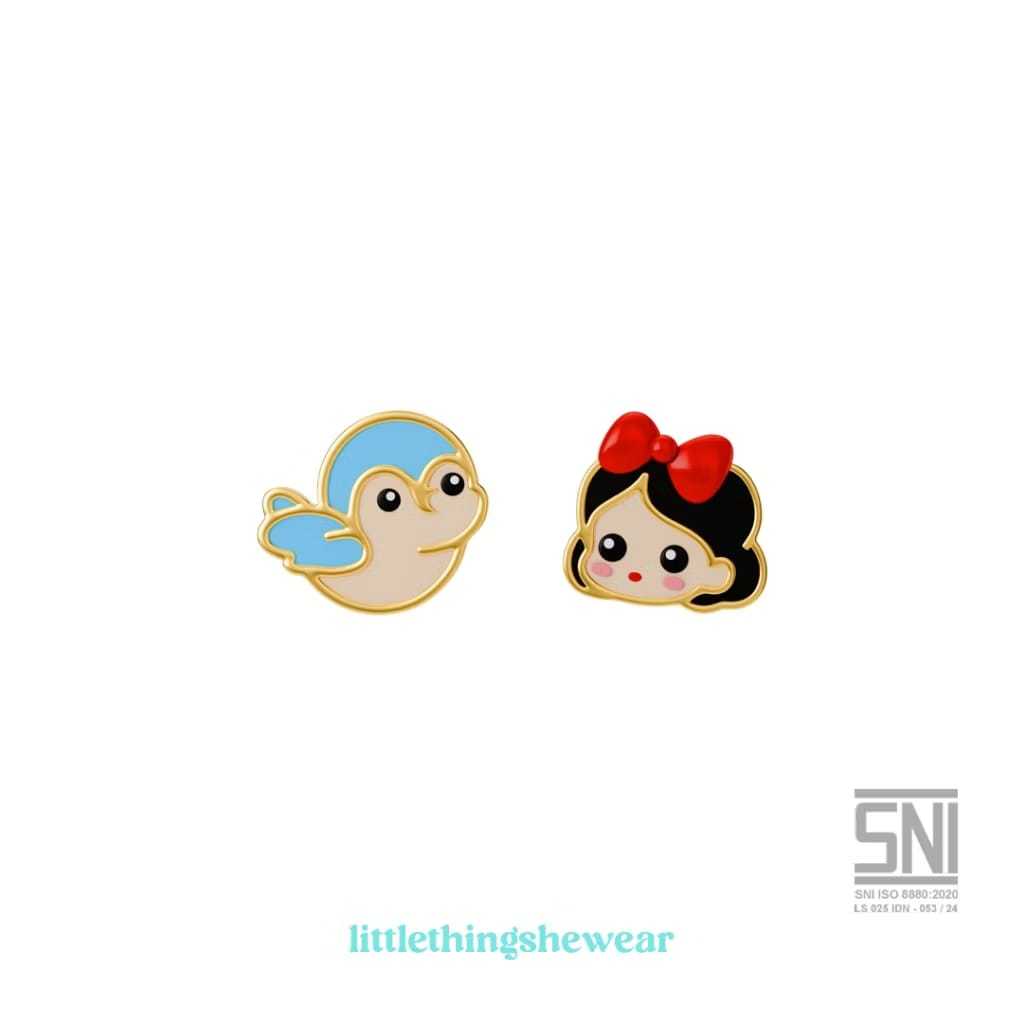 LITTLETHINGSHEWEAR - Anting Emas Anak Princess Sylvie - Anting Princess (Anting Loop End)