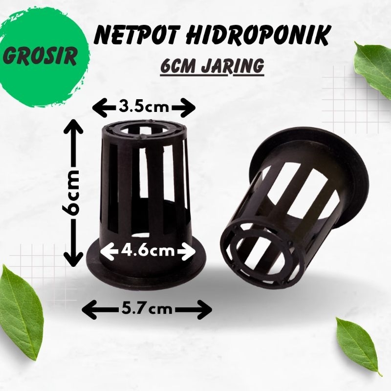 Netpot Hidroponik tinggi 6cm Warna Hitam - Netpot - Netpot bagus - Netpot terlaris