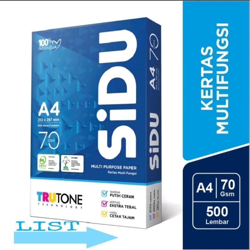 

kertas HVS A4 70gsm sidu 500 lembar 1>51
